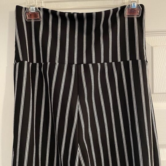 Vamp VTG Women's Super High Rise Pants Black/White Stripe Wide Leg Size MED - Picture 5 of 10